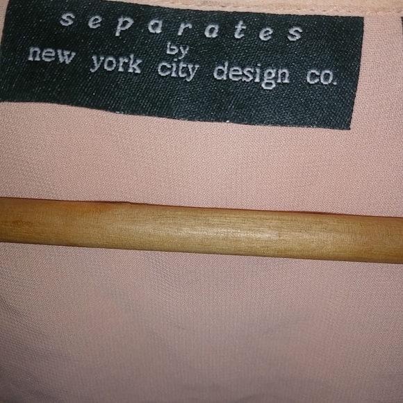 Separates NYC Design L Silk Peach Tie Front Ruffle Floral - Picture 5 of 7